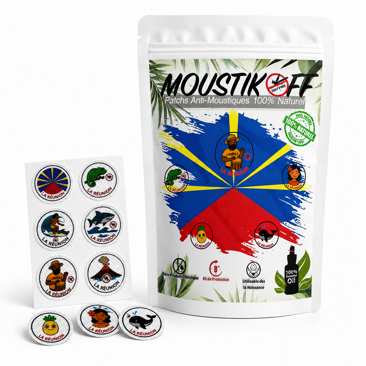 Pack 60 Patchs Anti-Moustiques Naturels | Jusqu’à 8h de protection