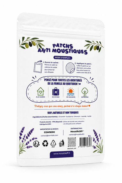 Pack 30 Patchs Anti-Moustiques Naturels | Jusqu’à 8h de protection