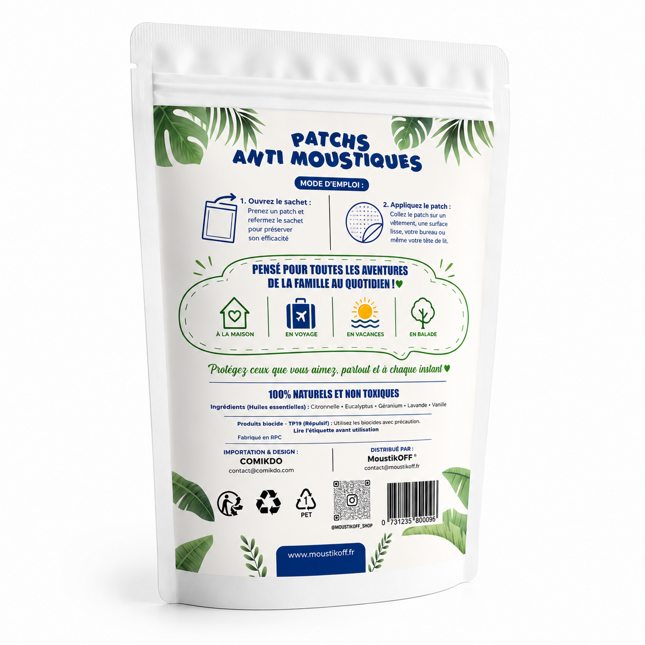 Pack 30 Patchs Anti-Moustiques Naturels | Jusqu’à 8h de protection